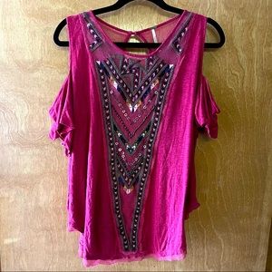 Free People Pink Boho style top